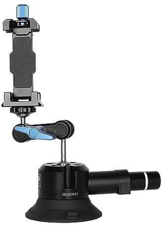 SIRUI Support à Ventouse pour Caméra et Téléphone, Ventouse à Pompe à Air avec Bras Magique, Support de Téléphone, Support de Pare-Brise à Double Tête Pivotant à 360°, Insta360, DJI Action