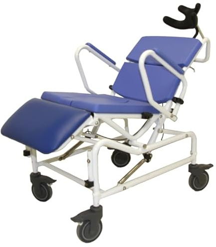 EZee Life Model 170 Tilt and Recline Rehab Shower Commode Chair with Locking Wheels