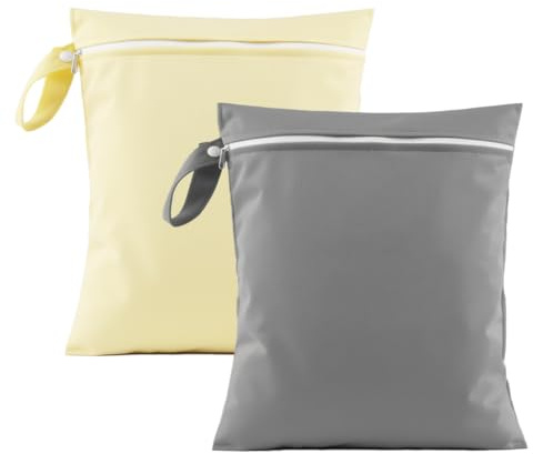 KEWUF 2 PCS Sucia, Ropa Sucia Viaje, 40 x 30 cm Bolsa Húmeda Seca Impermeable Reutilizable con Cremallera, Bolsa Ropa Mojada Piscina para Gimnasio, Natación, Hogar, Viaje