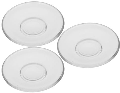 LOPUNER 6pezzi Piattini in Vetro Trasparente per Tazze da tè da Sottobicchieri Rotondi in Vetro Base per Tazze caffè Piattino Tavolo per Snack e Dessert