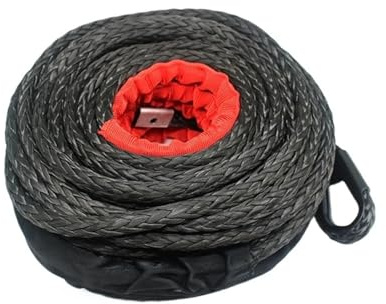 Per auto, camion, rimorchi, SUV Cavo di linea for verricello con guaina, 2 pezzi, corda di traino sintetica grigia, 29 m, 12000 libbre, corda for manutenzione autolavaggio(9.5mm*23m)