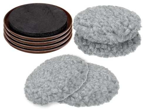 sourcing map Lot de 4 patins de meubles ronds amovibles et réutilisables en plastique de 8,9 cm, patins de chaise à double usage avec chaussette en bois dur pour moquette, carrelage, sol en bois dur