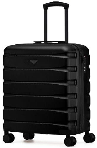 Flight Knight Lightweight Travel Suitcase 56x45x25cm | Hard Shell Carry On Luggage with Aluminum Telescopic Handle, 8 Wheel & TSA Lock | Approved for British Airways, Jet2 & EasyJet Overhead Bag