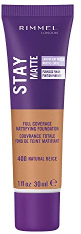 Rimmel London Make-up Gesicht Stay Matte Liquid Foundation Nr. 400 Natural Beige 30 ml