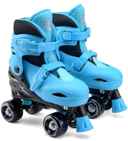 Xootz Kids Quad Skates, Beginner Adjustable Roller Skates Boys, Blue/Black