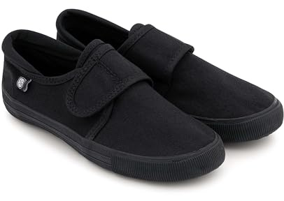 Boys Girls School Pumps PE Gym Black/White Plimsolls Trainers Adult Lace Dance Ballet Plain Plimsoles - Non Marking Sole