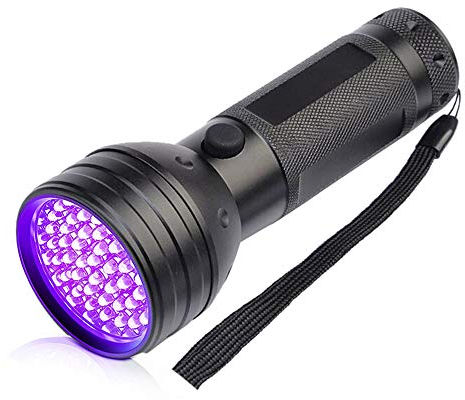Torcia UV 51 LED Luce,Lampada Raggi Ultravioletti 395 nm Professionale Rilevatori per Macchie di Urina Animali Potente,UV Blacklight Flashlight,UV Torch Black Light,Portatile Fluorescenza Resina Ambra