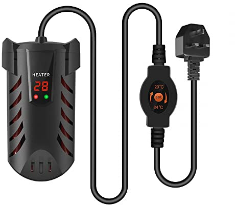 DONGKER Fish Tank Heater, 200W Aquarium Heater with External Controller LED Digital Display Controller Poweroff Protection for 70-120L Turtle Fish Tank
