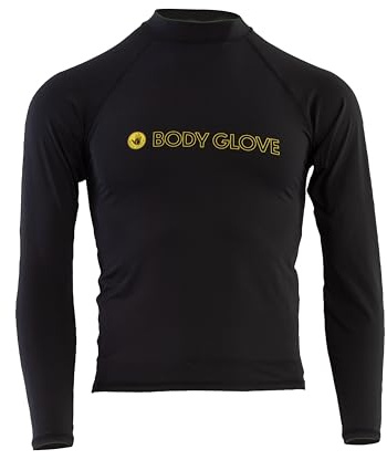 Body Glove Mens Basic Fitted Long Sleeve Rashguard -L-Black