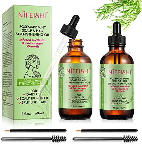 Bieyoc Rosemary Oil for Hair, 100% Pure & Natural, Stimulates Eyebrow & Eyelash Growth, Rosemary Oil for Hair Growth Diluted (2 Pack)