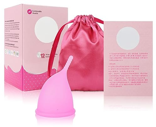 Copa Menstrual de Silicona Rosa sin BPA con Construcción Ergonómica, Copa de Higiene Plegable para Mujer para el Período Menstrual
