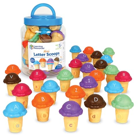 Learning Resources Mini Letter Scoops, Alphabet Toys for 3 Year Olds, Learn Letters, ABC Spelling Games, Colour Sorting, Learning Letters