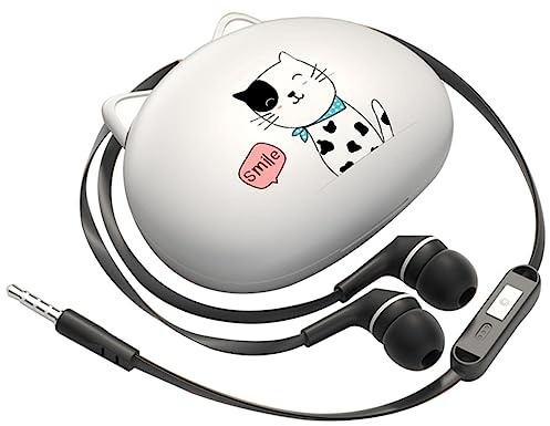 HEMOTON Auriculares Intraaurales Cable Auriculares para Teléfono Diseño Adorable Compatible Cable De