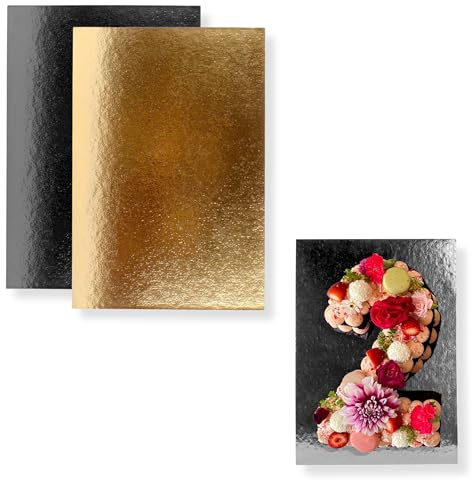 Vassoi Torte Rettangolari 35x25 cm Oro-Nero Pack 10 | Be Your Packer