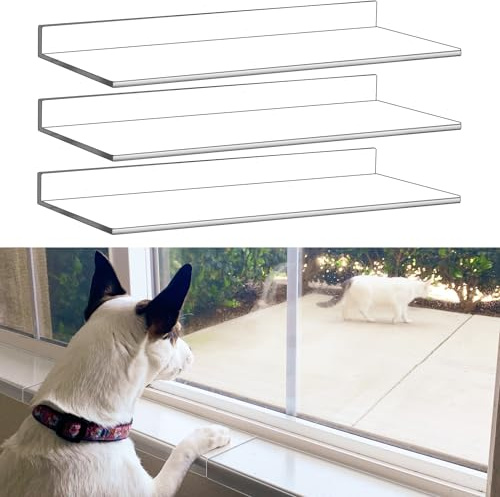 NICERINC PET 3 Pcs Window Sill Protector, Pet Window Guard,Transparent, Window Sill Cover, Protection from Dog and Cat Scratching Chewing Slobbering, Heavy Duty Scratch Shield(11.81x4.72x1)