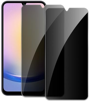 [2Pezzi] Pellicola Vetro Privacy Temperato per Samsung Galaxy A25, Durezza 9H Anti-Spia Vetro Temperato Film Protezione Schermo Anti Spy Protettivo Anti-Impronta, Senza bolle, Infrangibile