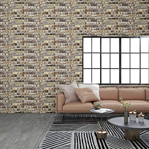 Homgoday 3D-Wandpaneele, Ziegel-Design, 11 Stück, EPS mehrfarbig, Ziegelstein-Tapete, 3D-Wandpaneele, dekorative Wandpaneele