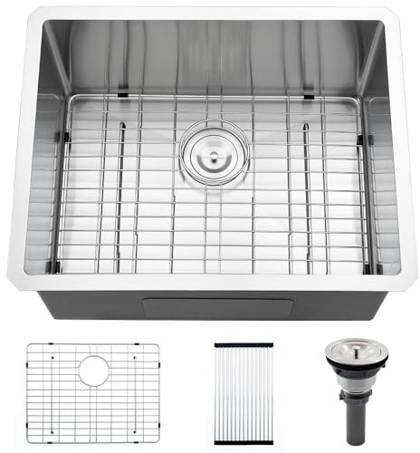 Stainless Steel Undermount Laundry Room Sink-VASOYO 24x19x13 Undermount Laundry Sink Stainless Steel 16 Gauge Single Bowl Deep Under Mount Kitchen Utility Sinks Outdoor Basin
