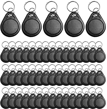 50 st 125 Khz skrivbara RFID-närhetsnycklar, svart T5577 kedja omskrivbara RFID-nyckelringar NFC-token taggar som används för att kopiera/klona kort
