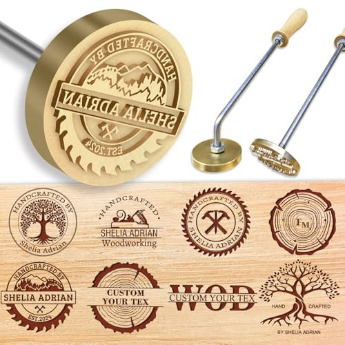 GBVllexuii Holzbrand-Eisen-Logo, personalisiertes Metallbrandeisen für Fleisch, Leder, Kuchen, personalisierbar, Holzbrennstempel, Hochzeitsgeschenke, 3,8 cm