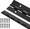 Lot de 2 charnières continues noires robustes de 20,3 cm avec 8 trous pré-percés et 12 vis pour sécuriser les portes d'armoires pliantes lourdes, couvercles en bois