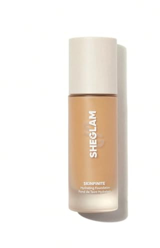 SHEGLAM Skinfinite Hydrating Foundation Flawless Dewy Foundation Hydrating Coverage Invisible Pore Concealer Pore-less Non-Greasy Lightweight Natural Soft Liquid Foundation-Honey