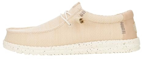 HEYDUDE - Wally Stretch Sox - Chaussures pour Hommes - Baskets avec Semelles Confortables - Style Mocassin, Irish Cream/Egret, 45