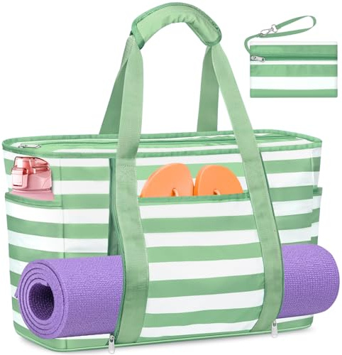 TEUEN Große Strandtasche mit Reißverschluss, 50L Wasserdicht & Faltbare Badetasche Damen XXL Familie Reisetasche Beach Tote Bag Shopper Damen für Strand, Pool, Reisen, Fitnessstudio und Einkaufen