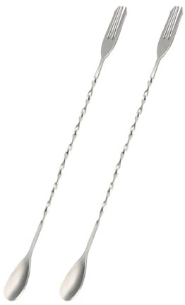 Niaciswe Cuillère à cocktail 2 pièces 32 cm Acier inoxydable