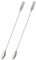 Cuillère de bar, 2 pièces, 32 cm, cuillère à cocktail avec fourchette, cuillère longue en acier inoxydable, mortier à cocktail, accessoires de bar, cuillère de dégustation