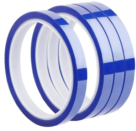 KQOZG 4 rotoli nastro resistente al calore senza residui, nastro termico per sublimazione e alte temperature, nastro adesivo alte temperature e tape per stampa elettronica (10 mm x 33 m)