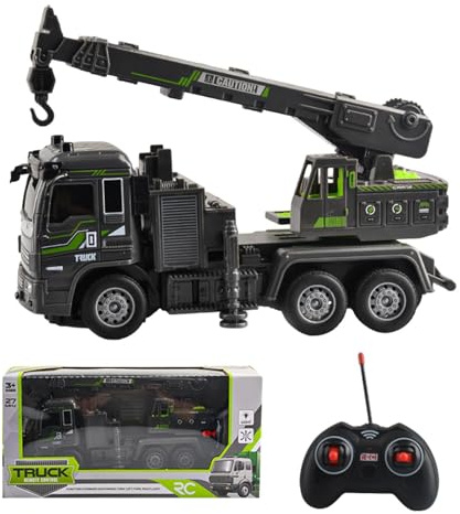 Fierudeng Camion Rcdump - Jouet technique de voiture - Véhicule à moteur - Chariot élévateur RC - Jouet de construction 4WD - Bulldozer électrique télécommandé - Jouet de montage de voiture