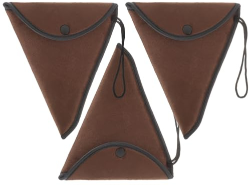 HOOTNEE Lot de 3 Paquet de Protection pour Ocarina 12 Trous en Coton Épais Marron AC Résistant aux Chocs Paquet de Rangement Voyage pour Accessoires d'Instruments de Musique