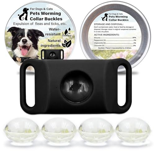 ZVD Capsule de Recharge pour Collier Anti-Puces et Anti-Tiques pour Chien – Accessoire Répulsif Naturel aux Huiles Essentielles, Protection Anti-Insectes, Sécurité Animaux (Noir)