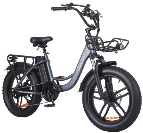 MOOJAY Vélo Électrique Adulte Tout-Terrain 20 Pneus Larges, 250 W Urbain