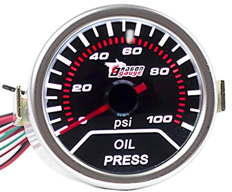 E Support 2 52mm Jauge de Pression de d'huile Universelle pour Voiture Fumé Teinte Len Huile Presse Gauge LED Lumière Indicateur Instrument