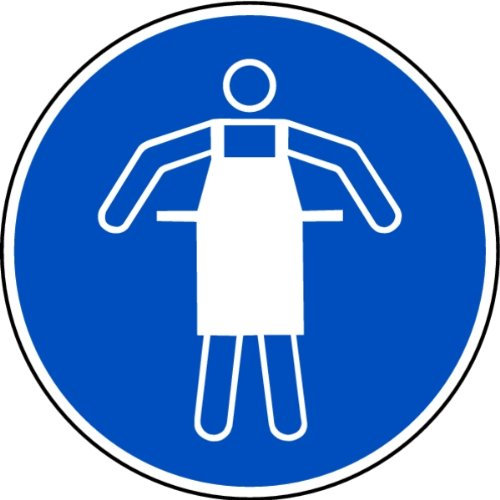 LEMAX® Gebotsschild, Schutzschürze benutzen M026 DIN EN ISO 7010 Kunststoff blau/weiß, 200mm