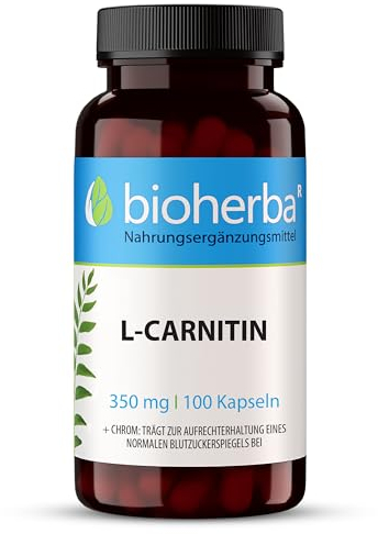 L-Carnitin Kapseln – 100 Stück mit 350 mg hochdosiert von BIOHERBA PZN 18215215