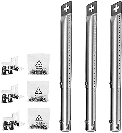 LOKHING 001 Universal Gasgrill Ersatzrohrbrenner aus Edelstahl für Enders Taino ProfiCook Campingaz Char-Broil Landmann und andere Modellgrills (29,5 bis 44,5 cm, 3er-Pack)