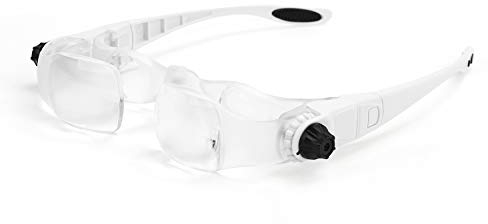 Lupenbrille 1,5X 3,8X Kopflupe Verstellbarem Lupe Leselupe mit Gummiband Stirnlupe Skalierbarkeit Kopfbandlupe für Lesen Handwerk Nähen Reparatur