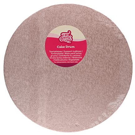 FunCakes Cake Drum Base Redonda, 30.5 cm - Oro Rosado: base de tarta redonda, aspecto lujoso, 1 pieza