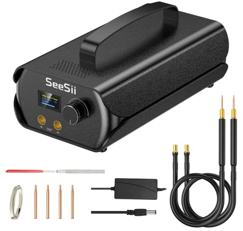 Spot Welder, Seesii Farad Capacitor Battery Spot Welder 3000F 120 Gears Adjustable Capacitor Energy Storage Portable Spot Welder, Support 0.1-0.3mm Nickel Strip Spot Welding for Battery Pack Making