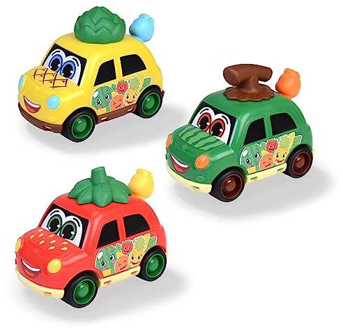 ABC Vehículo de Juguete Fruit Friends (12 cm) Coche de Colores con Caja de Música a Cuerda y Oruga Tambaleante, Juguete para Bebés a Partir de 1 año (se enviará un modelo al azar) (204112009)