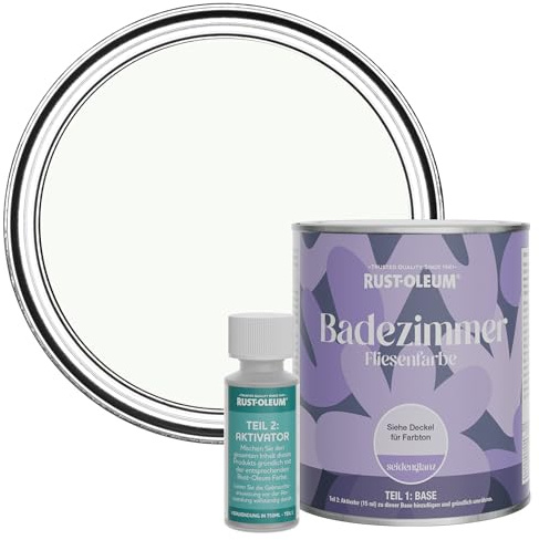 Rust-Oleum White Water-Resistant Bathroom Tile Paint in Satin Finish - Still 750ml