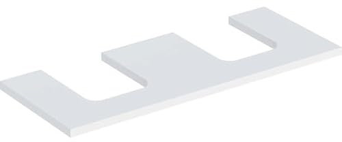 Geberit One Plaque de lavabo, découpe Double, pour lavabo à Poser en Forme de Coupe, 120x3x47cm, 505.335.00.1; Coloris: Blanc laqué Mat