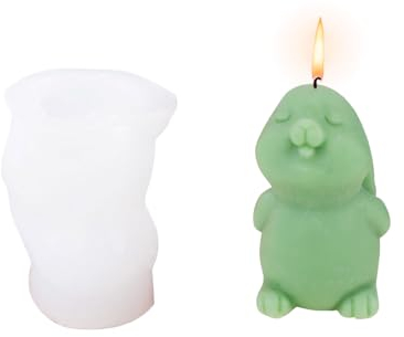 Stampi in silicone per coniglio pasquale, stampi in silicone 3D, coniglietto pasquale, stampi per candele fai da te, cera di soia, candele artigianali (conigli)