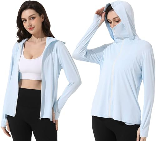 Mingyuezai Women's UPF 50+ Sun Protection Jacket Spf UV Clothing(XL,Z3724bu)