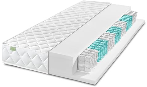 DREAMSTAR Ergo Flex Duo Taschenfederkernmatratze I ergonomische 7-Zonen Matratze I 17 cm hoch I Öko-Tex Zertifiziert I Härtegrad 2 (H2) 0-80 kg und Härtegrad 3 (H3) 80-100 kg | 140 x 200 cm