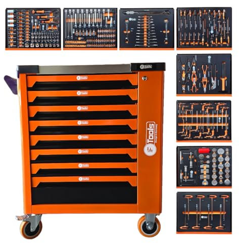 toolcar F Tools XXL Werkzeugwagen Werkstattwagen Werkzeugschrank gefüllt mit volle 8/8