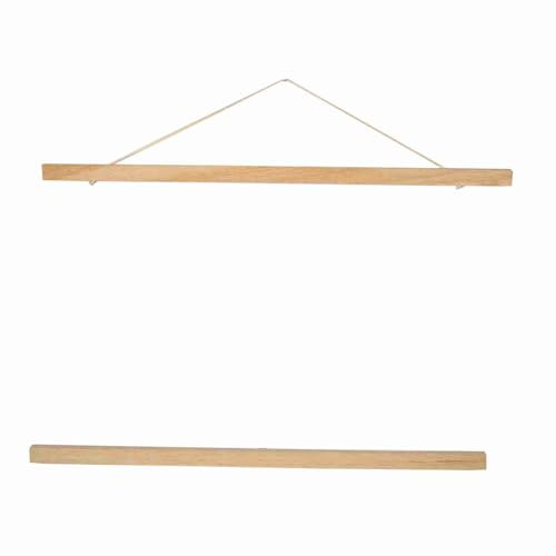 Tenugui Arazzo Magnete per Asta Moderna Magnetica Segatura Cornice per Foto Fai Da Te Poster Fai Da Te Stampa a Scroll Opera D'arte Appendiabiti Legno Bianco (50 cm)